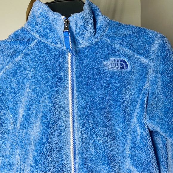 The North Face Girls Medium 10-12 Blue Fuzzy Osito Full Zip Fleece Jacket - Picture 2 of 9